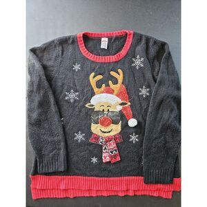 Holiday Time Cool Reindeer Christmas Sweater Size XL